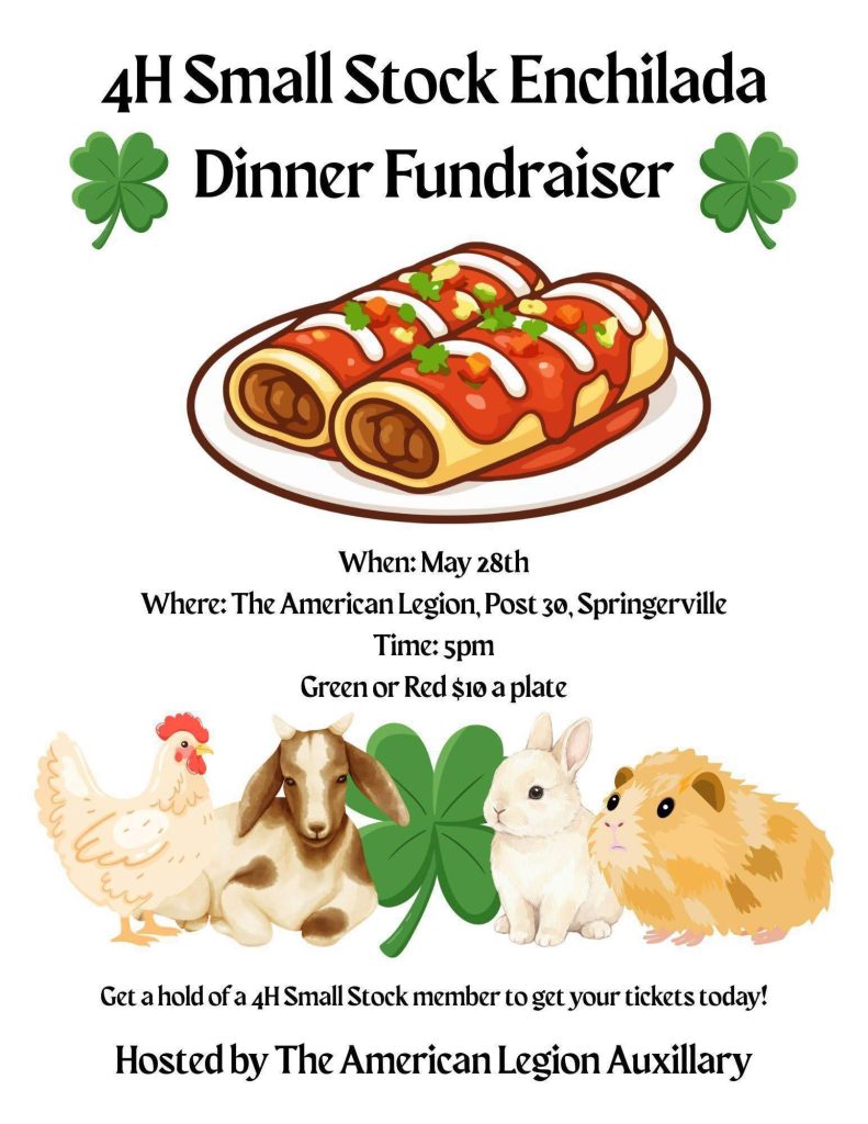 4H Small Stock Enchilada Dinner Fundraiser Springerville